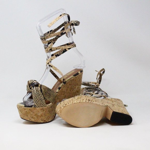 PARIS TEXAS #35917 Snake Print Embossed Platform Heels (US 7 EU 37) - Picture 6 of 7